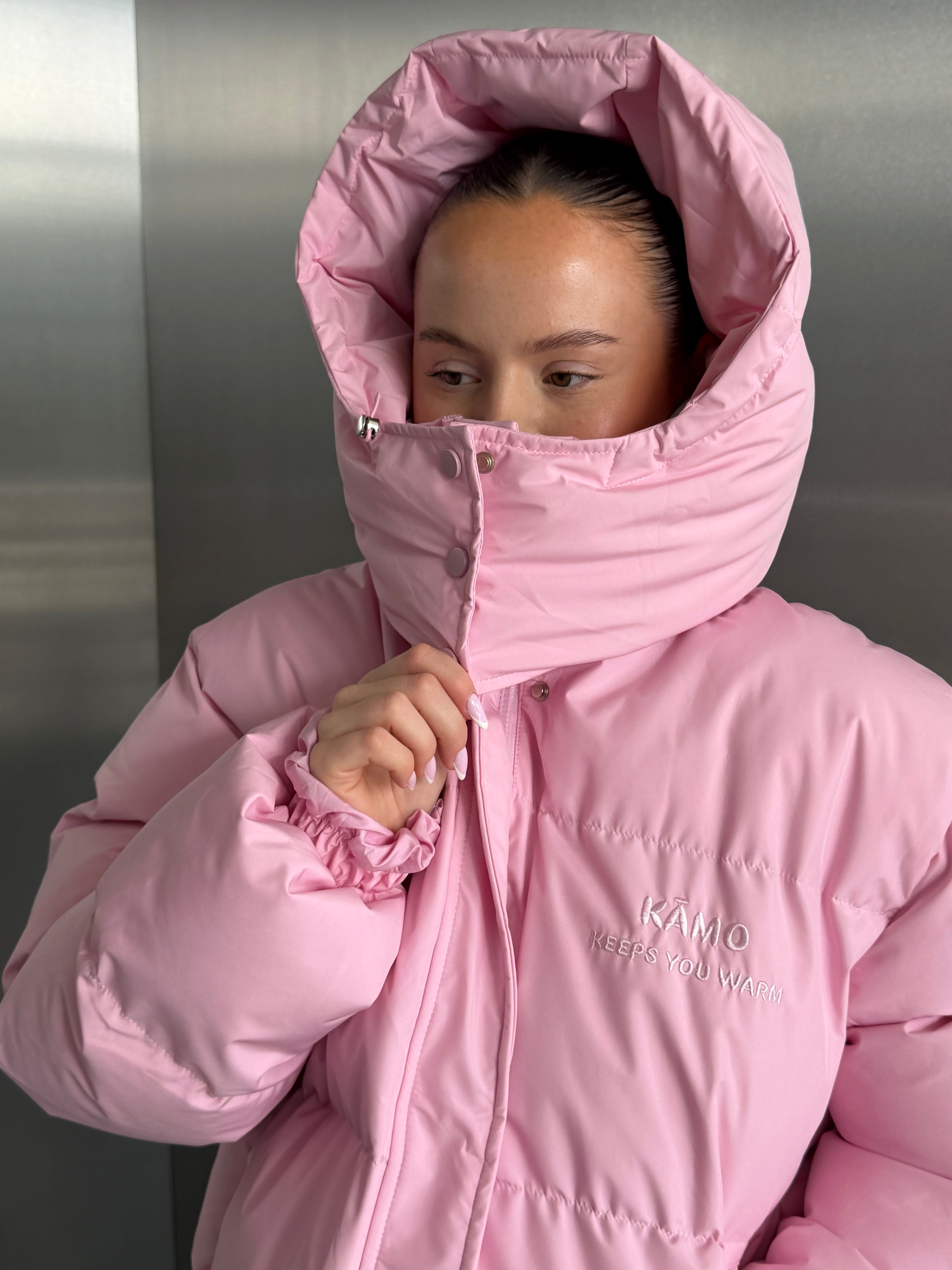 KĀMO baby pink puffer jacket