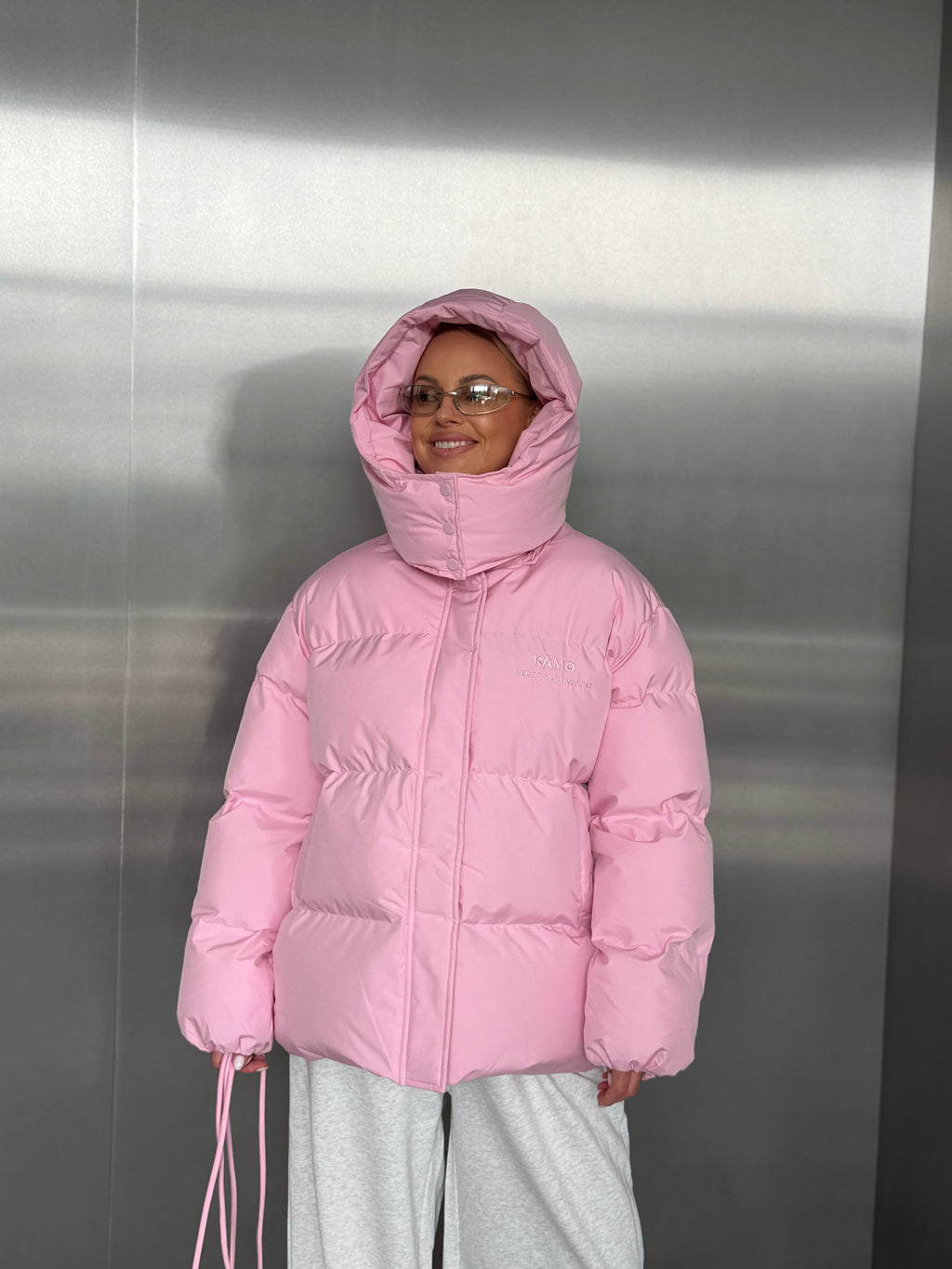 KĀMO baby pink puffer jacket