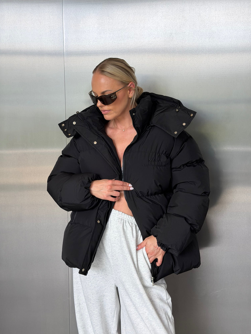 KĀMO black puffer jacket